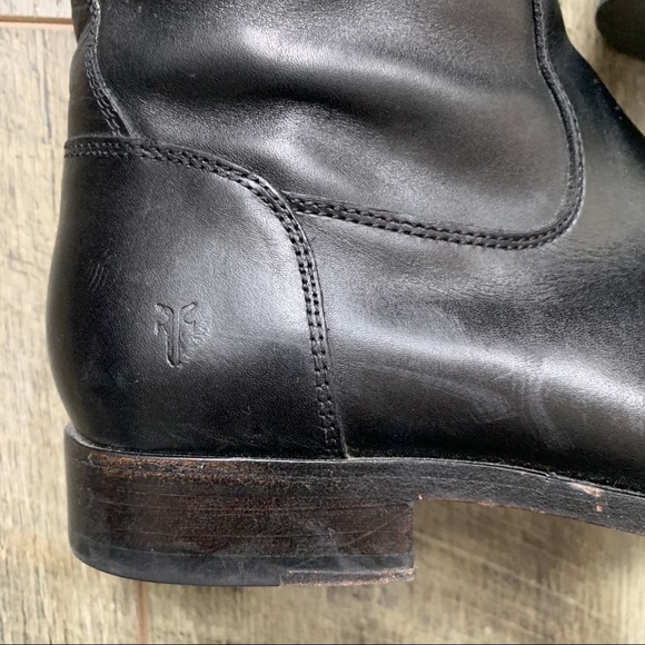 Frye Molly Button Black Leather Tall Riding Boot 7 1/2B - Picture 4 of 12